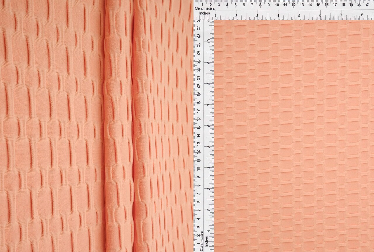 1 Yard Honeycomb Knit Jacquard Solid Fabric Stretch Polyester Spandex 58/60 Inches Wide